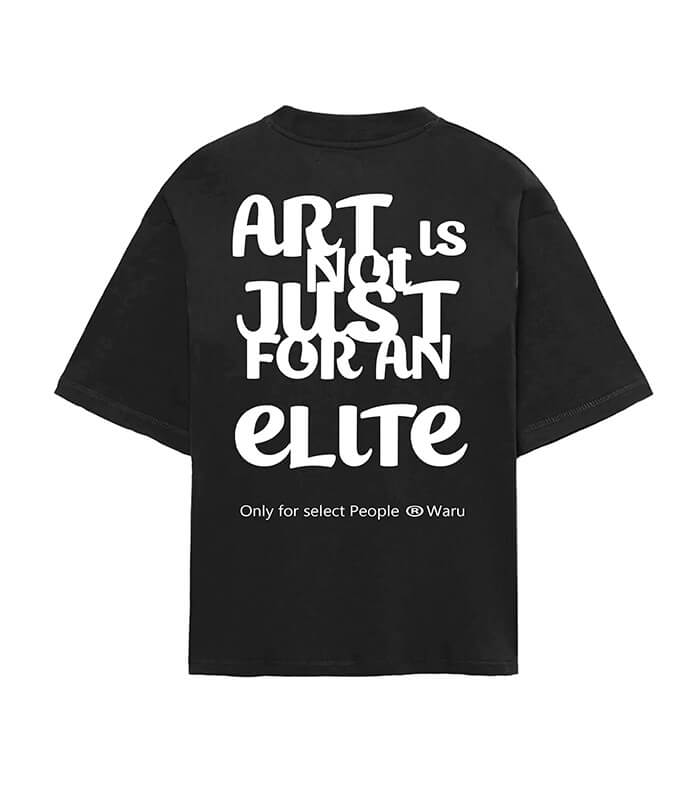 Art and Elite Oversized Black T-Shirt Trasera