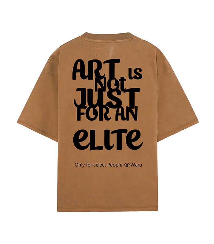 Art and Elite Oversized Camel T-Shirt Trasera